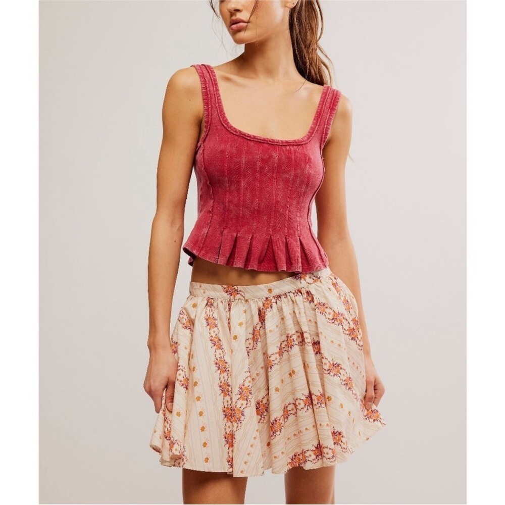 FREE PEOPLE Gaia Printed Skirt / Ivory Combo